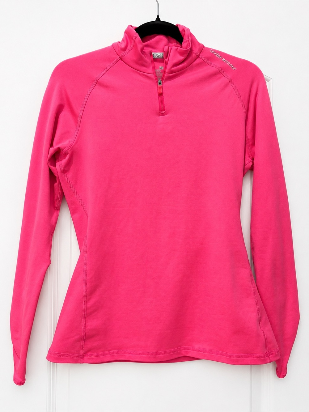 Under Armour Women’s Medium Neon Pink 1/4 Zip Pullover Running Athletic Top